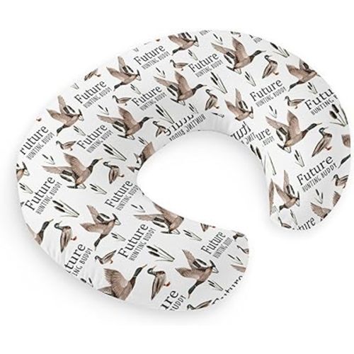 HawSkgFub Future Duck Hunting Buddy Nursing Pillow Cover for Baby Boys, Mallard Duck Hunter Wild Animal Reeds Lake Breastfeeding Pillow Slipcover, Nursing Pillowcase for Newborn Infant, Cover Only