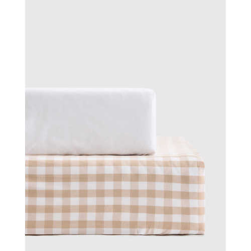 Organic Percale Gingham Crib Sheet 2-Pack