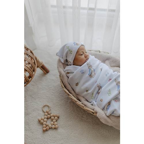 Peter Rabbit Baby Blanket and Hat Newborn Set, Cotton Hat and Blanket, Rabbit Baby Gift Blanket, Newborn Gift