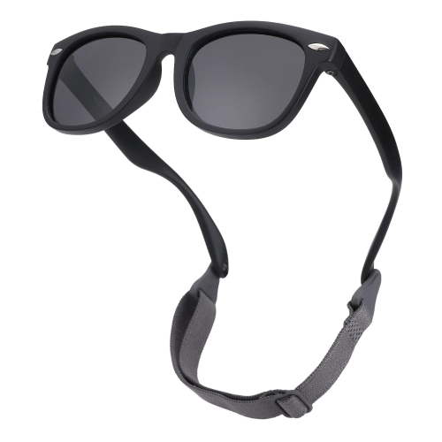 Flexible Bendable Polarized Baby Sunglasses with Strap for Newborn Infant Boys Girls Age 0-24 Months