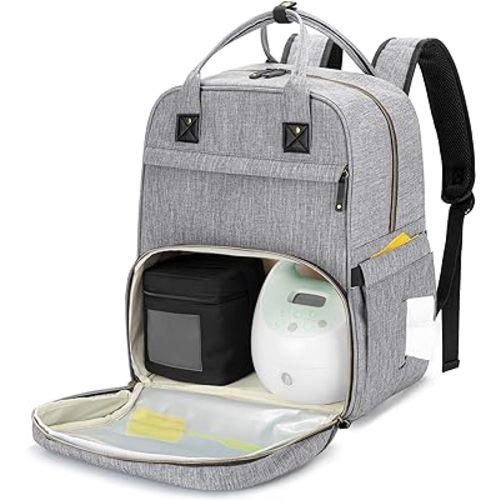 Damero Breast Pump Bag with Compartments for Cooler Bag and Laptop, Breast Pump Backpack