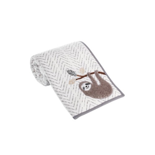 Baby Jungle Faux Shearling Sloth Baby Blanket