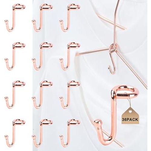 Clothes Hanger 36Pcs Connector Hooks Stable Hanger Rose Gold Metal Outfit Hangers Extender Clips Mini Cascading Hanger Hooks