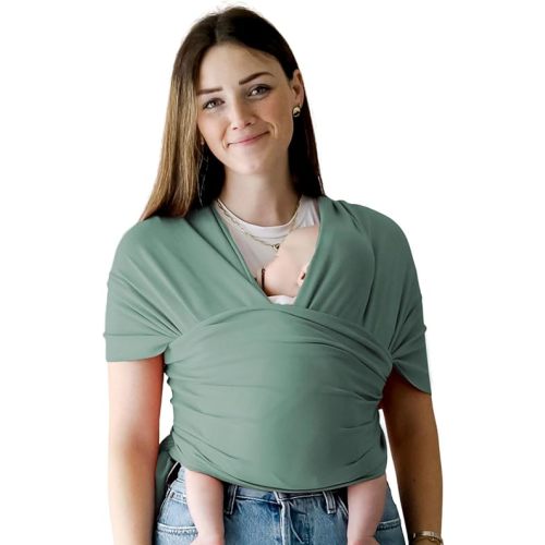 snuggle me™ Baby Wrap | Hands-Free Baby Wraps Carrier, Easy-Tie Baby Sling Carrier, Baby Carrier Wrap with Organic Cotton, Baby Wearing Wrap for Newborns from 0 to 18 Months (7-35 lbs) - Moss