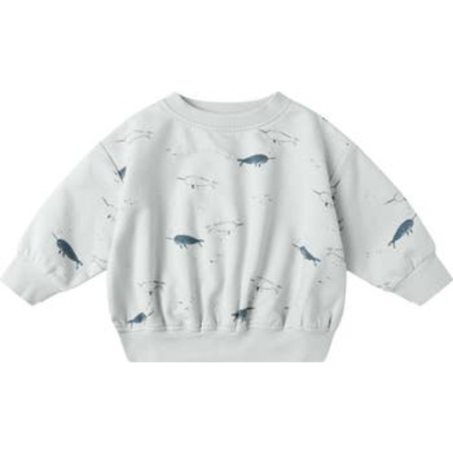 Narwhal Print Fleece Crewneck Sweatshirt, 6-12M