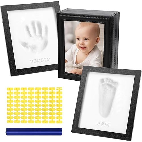 Baby Hand and Footprint Kit, Baby Footprint Kit,Baby Keepsake, Foot Print Kit for Baby, Baby Handprint Kit, Personalized Baby Gifts, Newborn Gift(black),