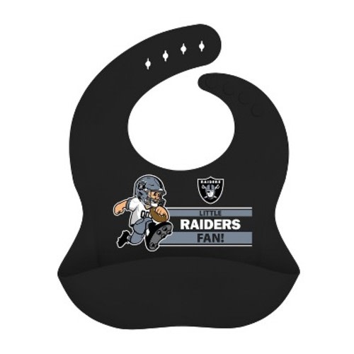 BabyFanatic Officially Licensed Unisex Silicone Baby Bib - NFL Las Vegas Raiders.