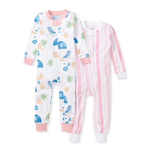 Santorini Beach Organic Cotton Baby Pajamas 2 Pack - 0-3 months