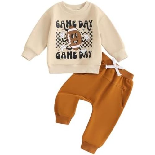 Baby Boy Fall Clothes Set Long Sleeve Letter Print Sweatshirt Pants Toddler Infant Outfits 6 12 18 24 Months 2T