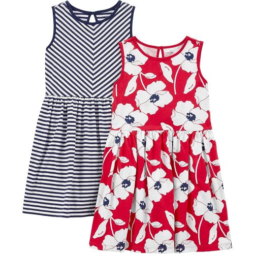 Simple Joys by Carter's Girls' Short-Sleeve and Sleeveless Dress Sets, Pack of 2