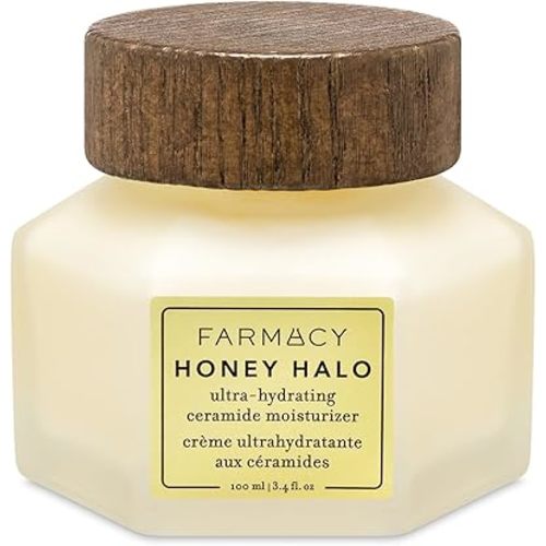 Farmacy Ceramide Face Moisturizer - Honey Halo Hydrating Facial Moisturizer for Dry Skin - Plumps, Soothes + Restores Skin with Potent Ceramides + Buckwheat Honey for a Dewy, Healthy Glow (100ml)