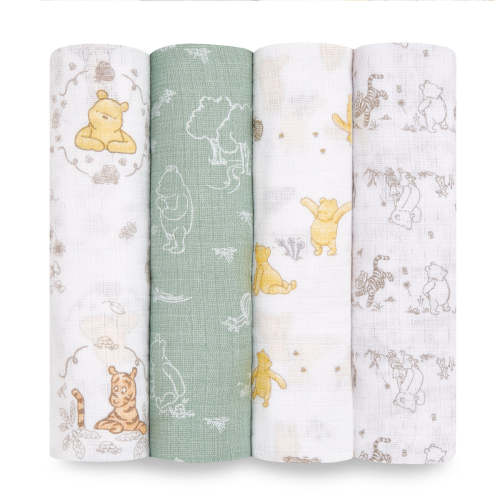 aden + anais 4pk Muslin Swaddles Disney Winnie the Pooh — buybuy BABY
