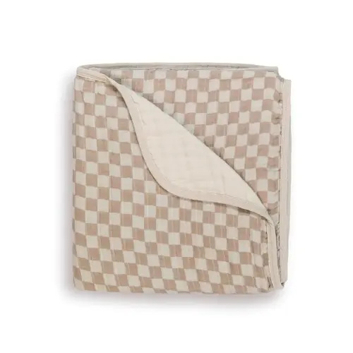 Itzy Ritzy Baby Blanket – Soft Cotton Muslin Multi-Use Blanket - Can Be Used as a Tummy Time Mat, Nursing Cover, Stroller Shade & More – Measures 30" x 40", Machine Washable (Checkerboard)