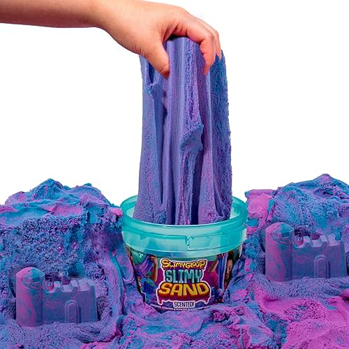 by Horizon Group USA, 1.5 lbs of Berry Scented Moldable, Stretchable, Expandable Cloud Slime, Blue & Purple Marbled, Slimy Play Sand in Reusable Bucket, Non Stick, Sensory Activity