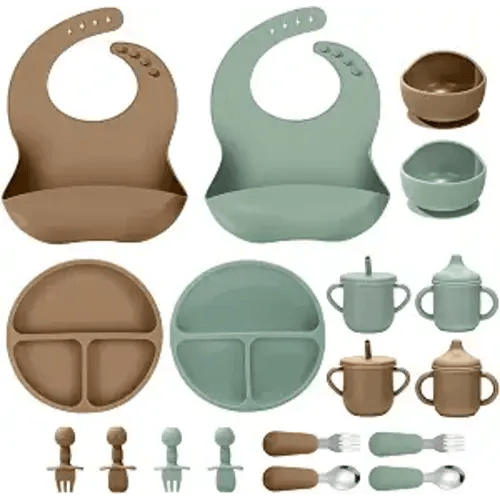 Silicone Baby Feeding Set, 18PCS Baby Led Weaning Supplies