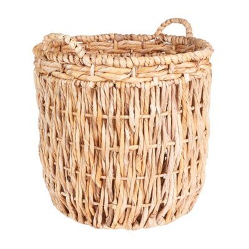Tall Wicker Floor Basket, Woven Decorative Basket With Handles, Handmade, Great For Laundry And Storage, Natural