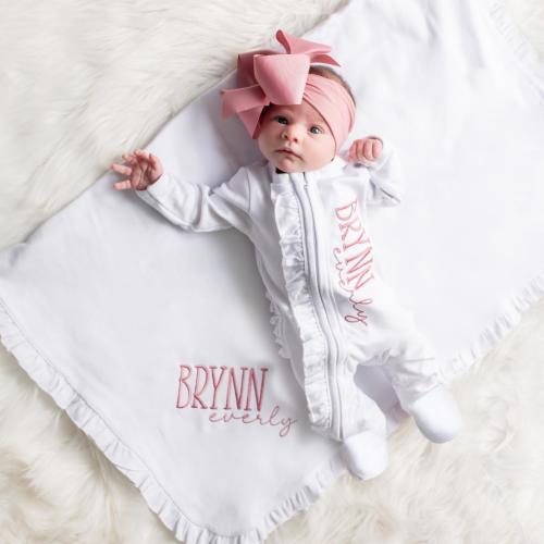 Personalized Baby Girl Outfit Embroidered Newborn Coming Home Outfit Custom Baby Girl Name Outfit Baby Shower Gift Monogrammed Baby Clothes