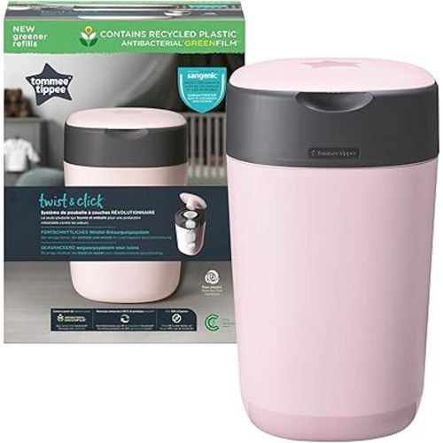 Tommee Tippee Twist and Click Advanced Nappy Disposal Sangenic Tec Bin, Pink