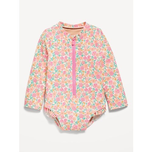 Printed Zip-Front Rashguard One-Piece Swimsuit for Baby