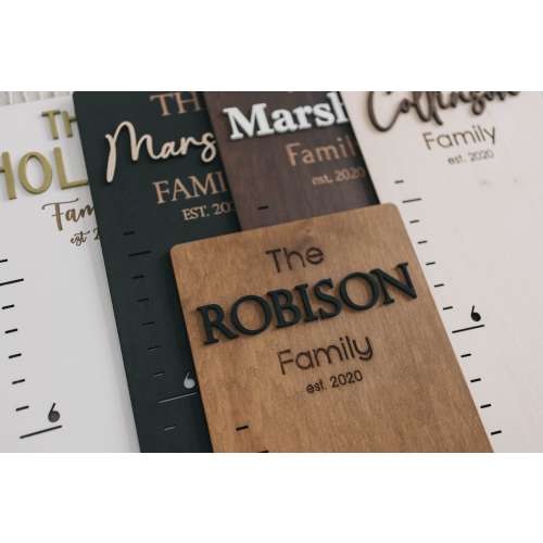 Height chart for kid measure, growth chart for family, wood height chart personalized