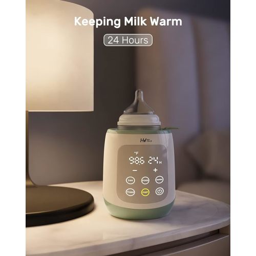 Bottle Warmer, 10-in-1 Fast Baby Bottle Warmer for Breastmilk or Formula with Timer, IMD LED Display, Accurate Temperature Control, Automatic Shut-Off, BPA-Free, Bottle Warmers for All Bottles (Green)