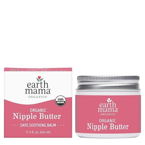 Earth Mama Organic Nipple Butter™ | Nipple Cream Safe for Breastfeeding | Postpartum Essentials for Nursing | Non Lanolin Nipple Cream, 2-Fluid Ounce