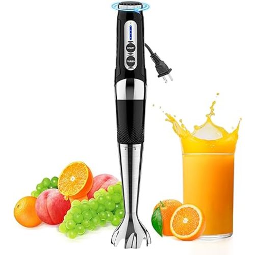 Immersion Blender Handheld, 3-Angle Adjustable with 21-Speed Electric Hand Emulsion Stick Blender with Stainless Steel Bladefor Milkshakes, Puree, Soup, Baby Food, Smoothies