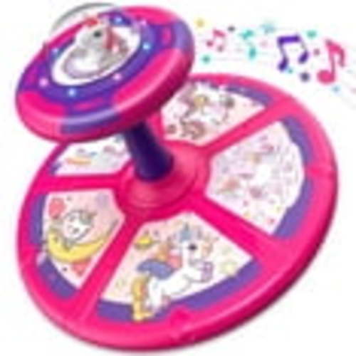 Hot Bee Unicorn LED Sit and Spin Toy for Toddlers 1-3 with Music, 360° Spinning Fun for Girls Christmas Birthday Gifts, Light up Twister Toy for Kids 18 Months+