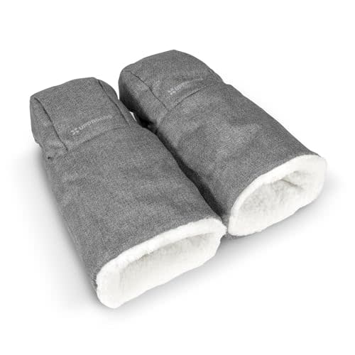 UPPAbaby CozyHandmuff/Easily Attaches to Stroller Handlebars/Ultra-Plush, Weather-Proof Hand Protection/Jordan/Greyson (Charcoal Mélange)