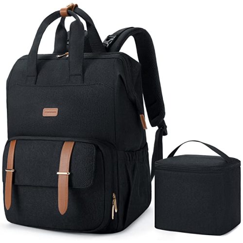 mommore Breast Pump Backpack for Spectra S1,S2 Medela Diaper Bag Backpack for Working Moms with 15.6 inch Laptop Sleeve, Black