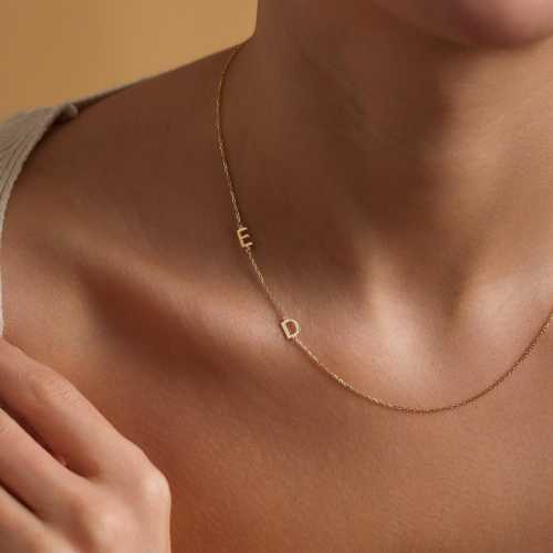 14k Gold initial Necklace , Personalized initial Necklace , Letter necklace , Personalized jewelry, Mothers Day Gift , Personalized Gifts