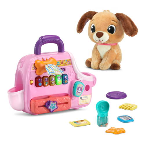 VTech Cutie Paws Puppy Carrier Plush, Plastic with Accessories, Baby and Toddler Toys