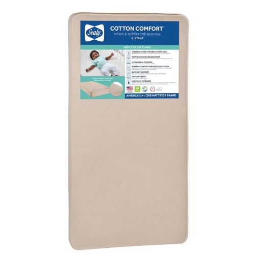 Sealy Breathable Infant Cozy Cotton Comfort 2-Stage Baby Crib & Toddler Mattress, 204 Coil