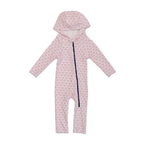Kids' Floral Long Sleeve Full Body Hooded Swimsuit, 18-24 M