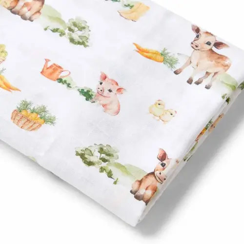 Snuggle Hunny Farm Organic Muslin Wrap | Baby Bunting AU
