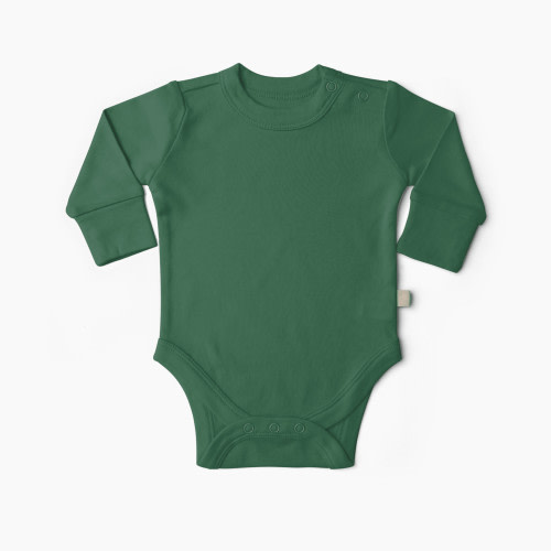 Goumi Kids x Babylist Solid Long Sleeve Bodysuit - Jungle, 0-3 M