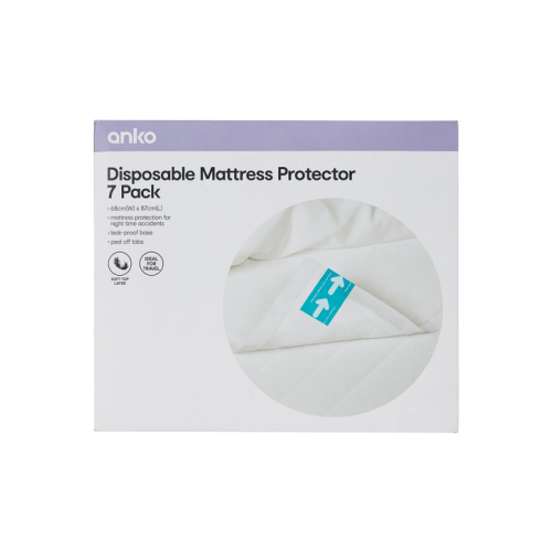 7 Pack Disposable Mattress Protectors - White - One Size