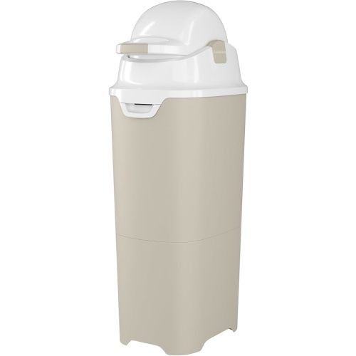 Foundations Tall Diaper Pail with Airtight Lid - Durable & Odorless Diaper Disposal, Large Capacity, Holds up to 60 Newborn Diapers, Refill with Any Bags - Sand