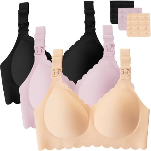Gailife 3 Pack Nursing Bras for Breastfeeding Seamless Wireless Maternity Bras for Pregnancy Soft Sleep Breastfeeding Bra
