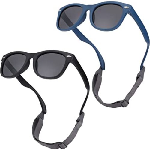 COASION Bendable Flexible Polarized Baby Sunglasses with Strap for Newborn Infant Boys Girls Age 0-24 Months CA9018