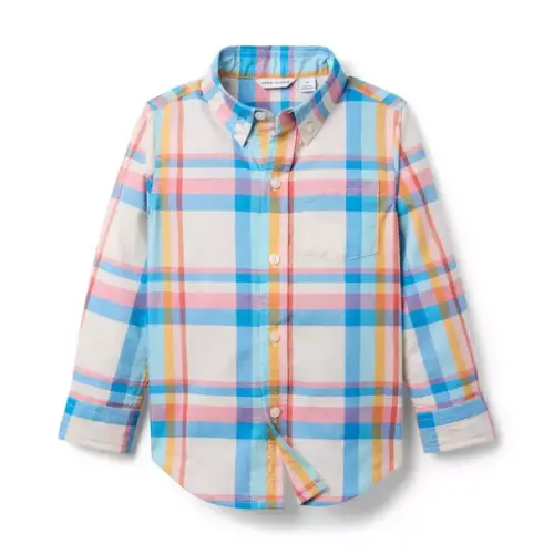 Boy Cream Plaid The Plaid Shirt by Janie and Jack