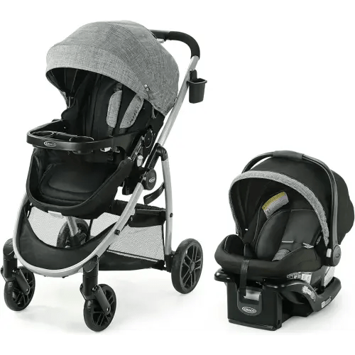 Graco Modes Pramette Travel System | Stroller & Car Seat Combo | 3-in-1 Stroller Modes | Includes Graco SnugRide 35 Infant Car Seat | Ellington