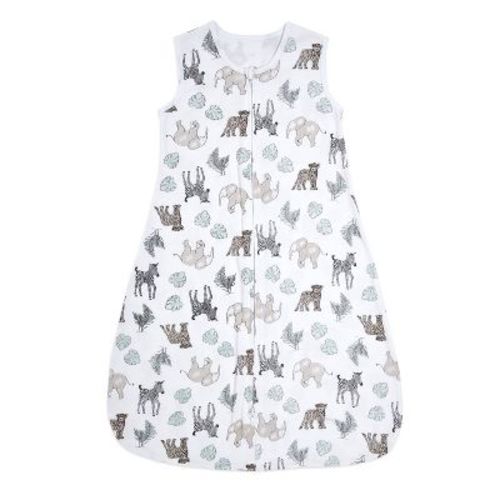 Aden + Anais Essentials Cotton Easy Swaddle Wrap Sleeping Bag - Jungle Animals - 0-6m