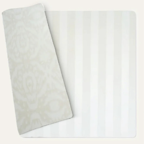 Wander & Roam Reversible Playmat - Ikat + Jack Stripe Design In Sandy Beige