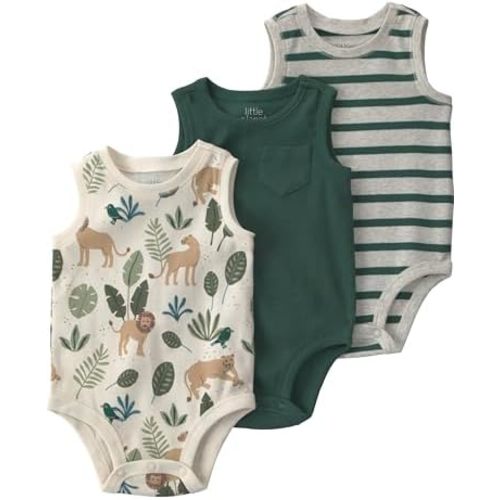 little planet by carter's Baby 3-pack Short Sleeve Bodysuits Made With Organic Cotton