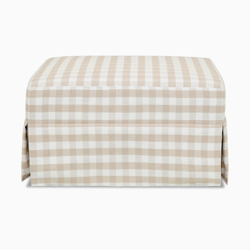 Namesake Crawford Gliding Ottoman - Tan Gingham