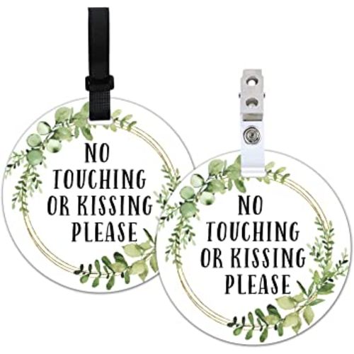 Don’t Touch Baby Sign, No Kissing Baby Car Seat Sign or Stroller Tag, 2 Pack Baby Stroller Car Seat Carrier Tag for Preemie Newborn (5 Inches)