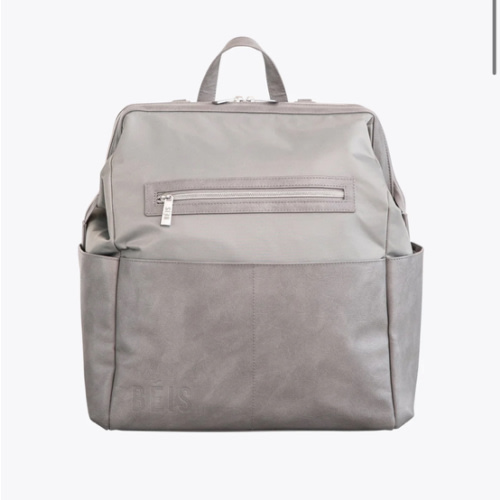 BÉIS 'The Backpack Diaper Bag' in Grey - Chic Diaper Backpack