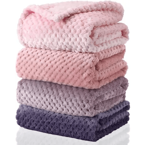 Frienda 4 Pcs Baby Fuzzy Blanket Fluffy Baby Blanket for Boys Girls Soft Warm Infant Newborn Toddler Receiving Nursery Bed Supplies, 32 x 24 Inch(Pink Color)
