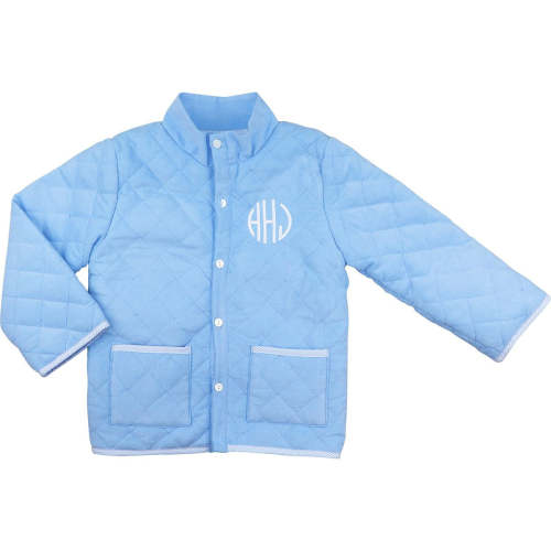 Blue Quilted Corduroy Coat